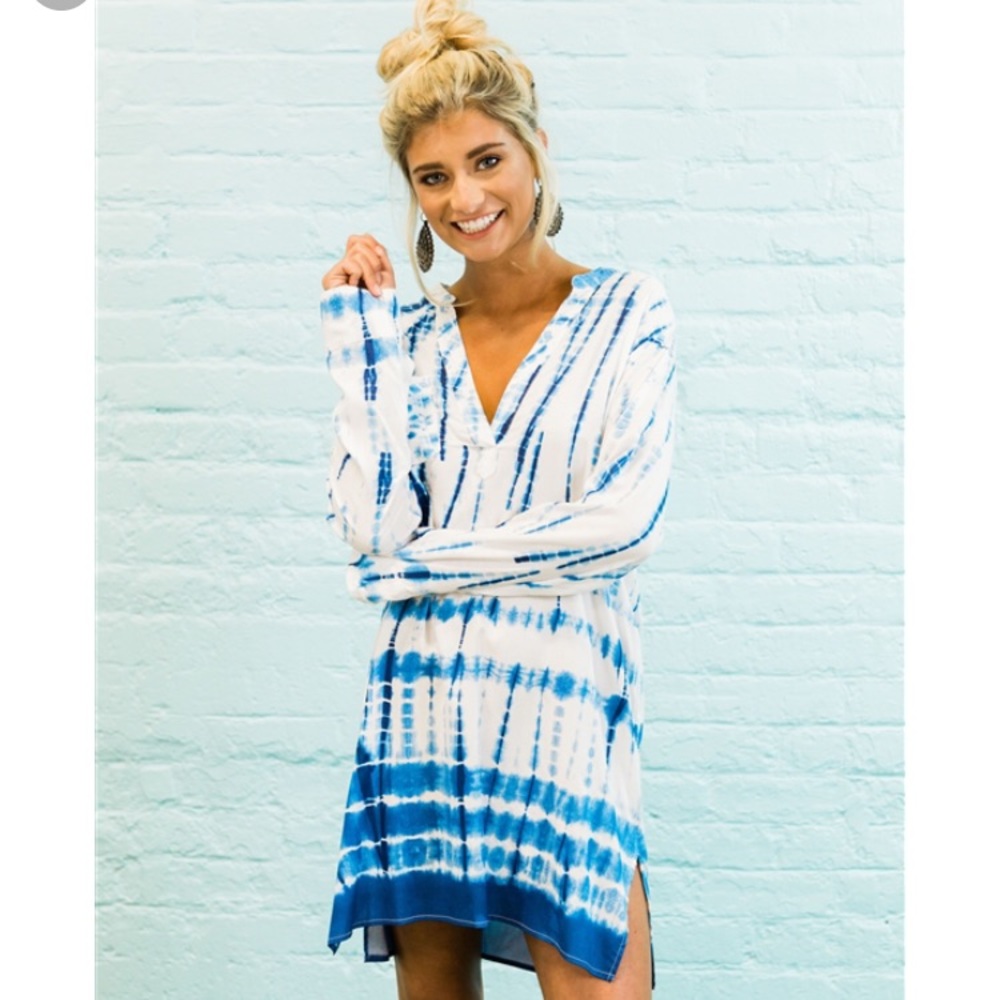 Mud Pie Tie Dye Long Sleeve Tunic Size L